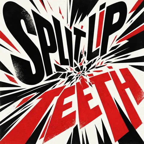 Italian Futurist Typography style album cover for a fictional album: Teeth