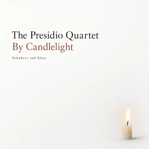 Japanese Minimal Poster style album cover for a fictional album: By Candlelight