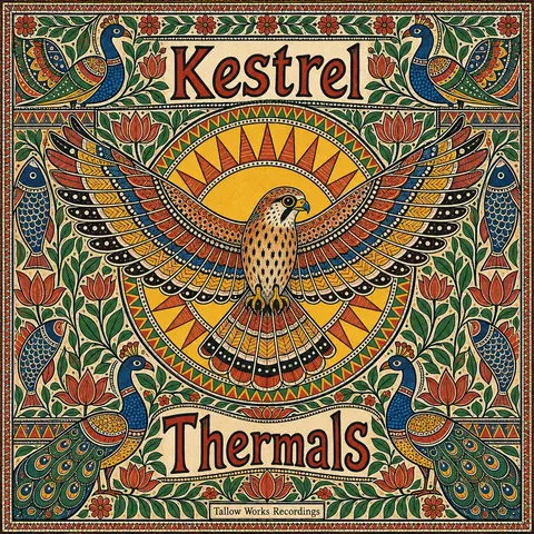 Madhubani / Indian Folk Art style album cover for a fictional album: Thermals