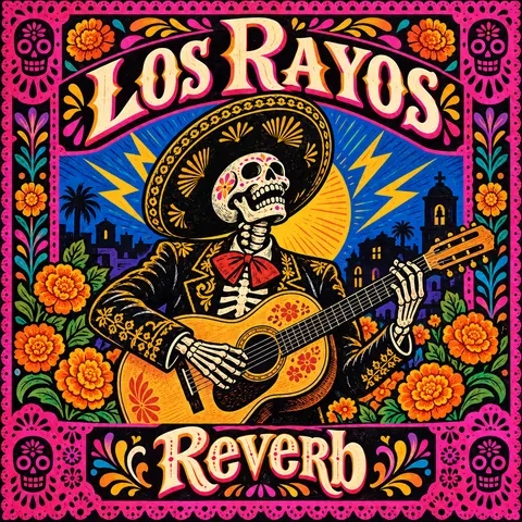 Mexican Calavera / Posada style album cover for a fictional single: Reverb