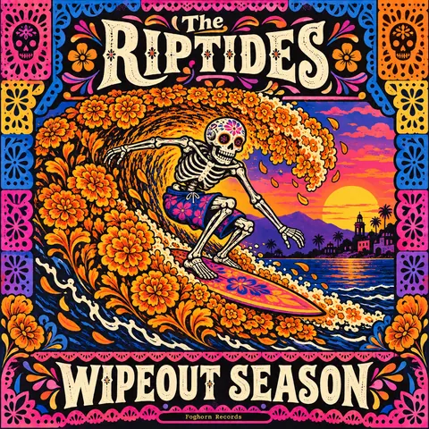 Mexican Calavera / Posada style album cover for a fictional album: Wipeout Season