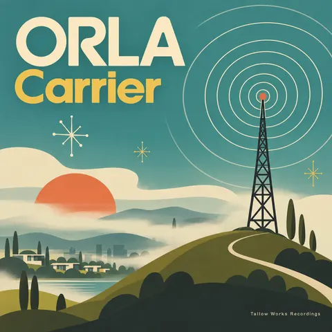 Mid-century Modern Graphic style album cover for a fictional album: Carrier