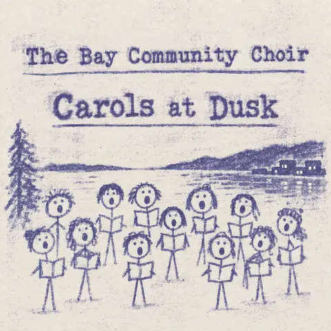 Mimeograph / Ditto Machine style album cover for a fictional album: Carols at Dusk