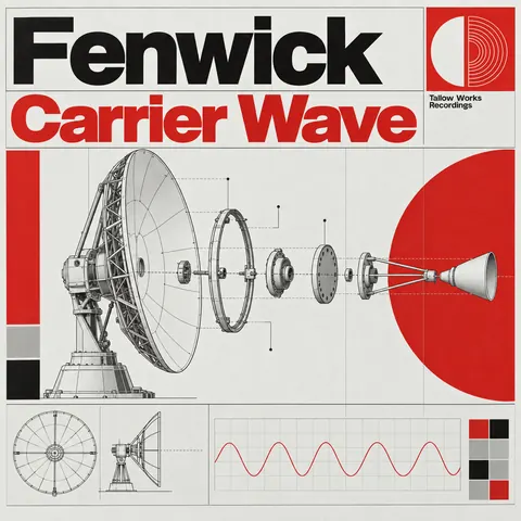 NASA Worm Modernist style album cover for a fictional album: Carrier Wave