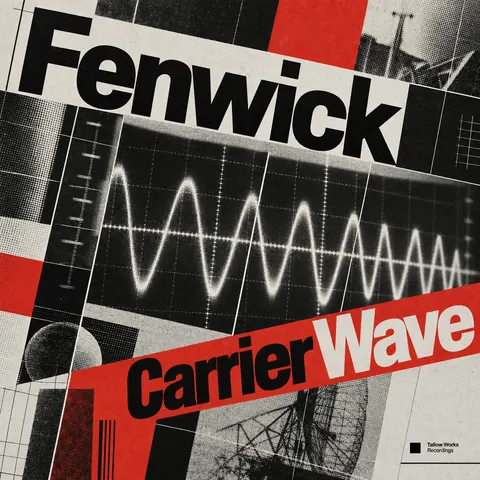 New Wave Typography style album cover for a fictional album: Carrier Wave