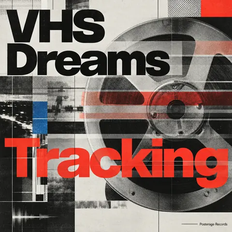 New Wave Typography style album cover for a fictional album: Tracking
