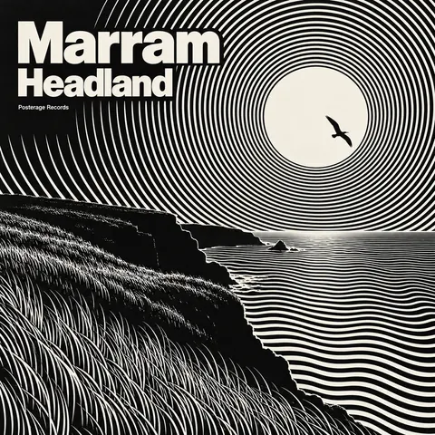 Op Art style album cover for a fictional album: Headland
