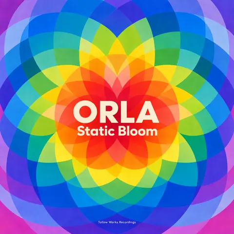 Orphism / Simultanism style album cover for a fictional single: Static Bloom