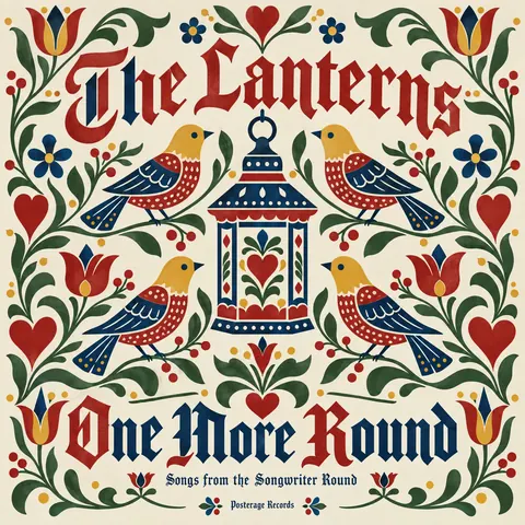 Pennsylvania Dutch / Fraktur style album cover for a fictional album: One More Round
