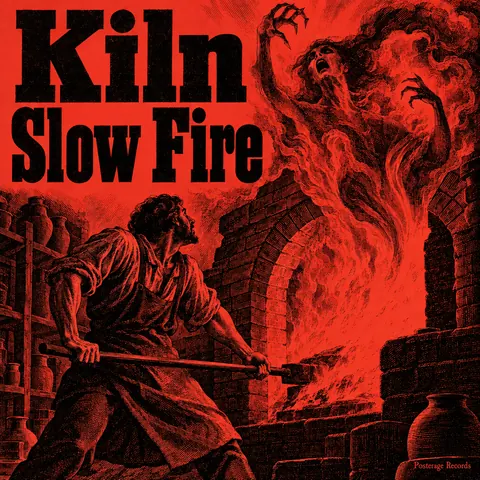 Penny Dreadful / Sensation Novel Cover style album cover for a fictional album: Slow Fire