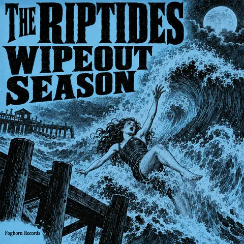 Penny Dreadful / Sensation Novel Cover style album cover for a fictional album: Wipeout Season