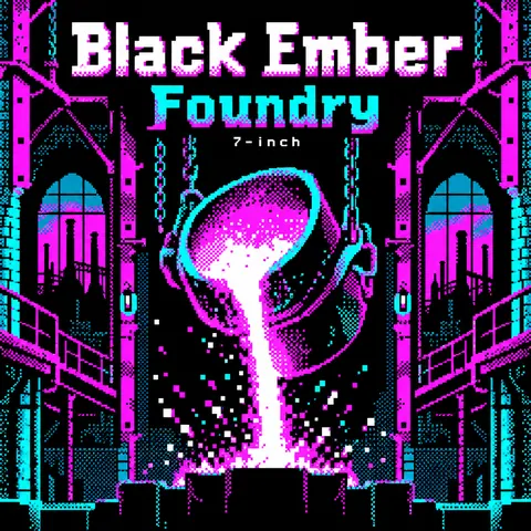 Pixel Art style album cover for a fictional single: Foundry