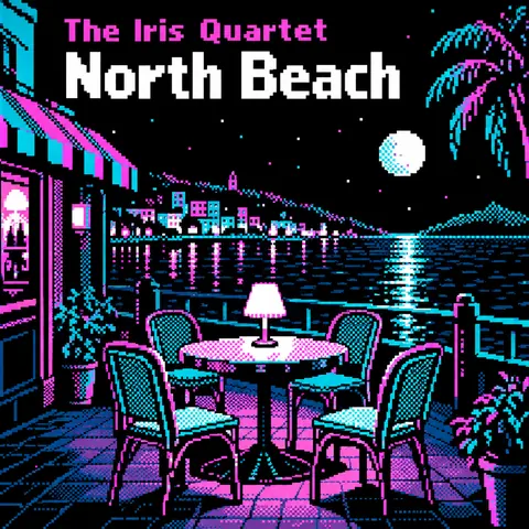 Pixel Art style album cover for a fictional album: North Beach