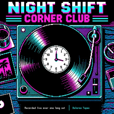 Pixel Art style album cover for a fictional album: Corner Club