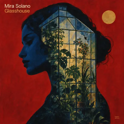 Polish Poster School style album cover for a fictional album: Glasshouse