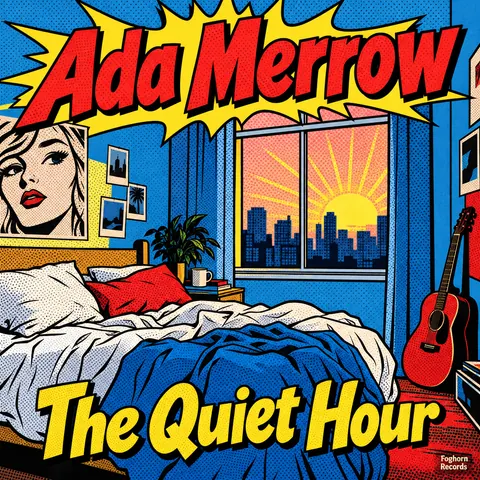 Pop Art style album cover for a fictional album: The Quiet Hour
