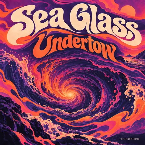 Psychedelic style album cover for a fictional album: Undertow
