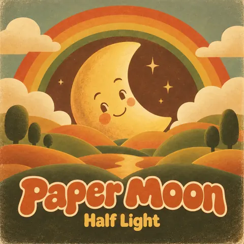 Psychedelic Seventies Corporate style album cover for a fictional single: Half Light