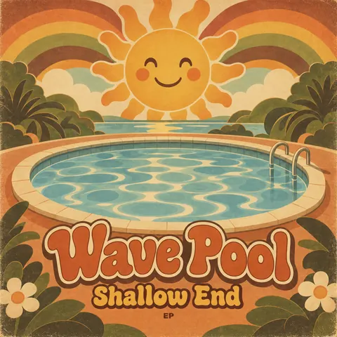 Psychedelic Seventies Corporate style album cover for a fictional single: Shallow End