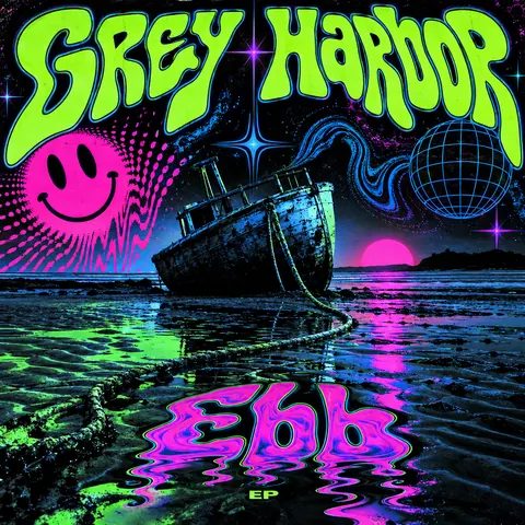 90s Rave / Acid Graphics style album cover for a fictional single: Ebb