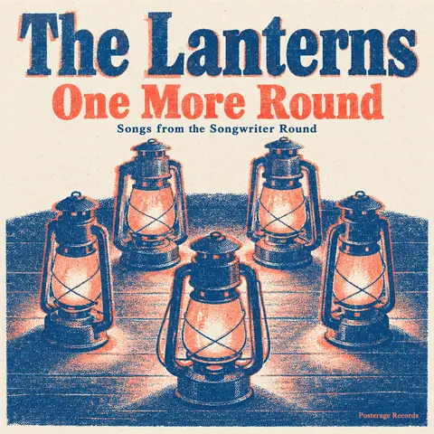 Risograph style album cover for a fictional album: One More Round