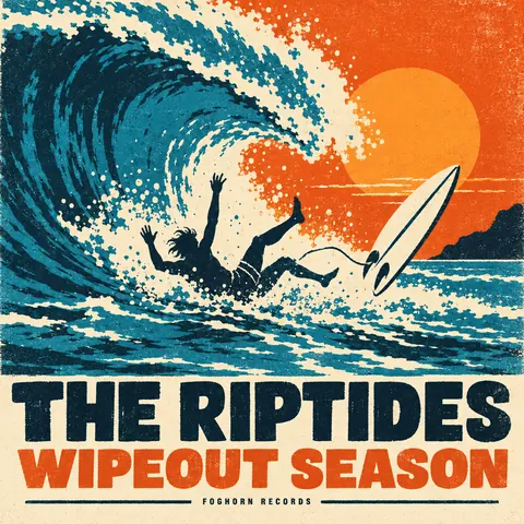 Screenprint Pop style album cover for a fictional album: Wipeout Season