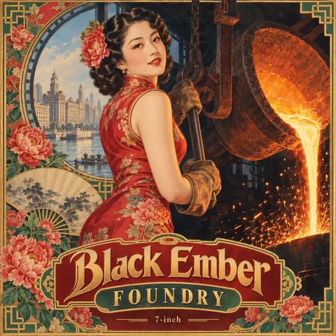 Shanghai Calendar Poster / Yuefenpai style album cover for a fictional single: Foundry