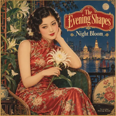 Shanghai Calendar Poster / Yuefenpai style album cover for a fictional album: Night Bloom