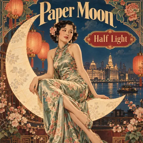 Shanghai Calendar Poster / Yuefenpai style album cover for a fictional single: Half Light
