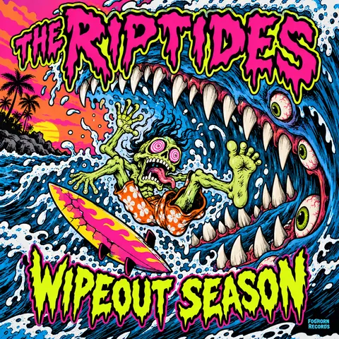 Skateboard / Street Graphics style album cover for a fictional album: Wipeout Season