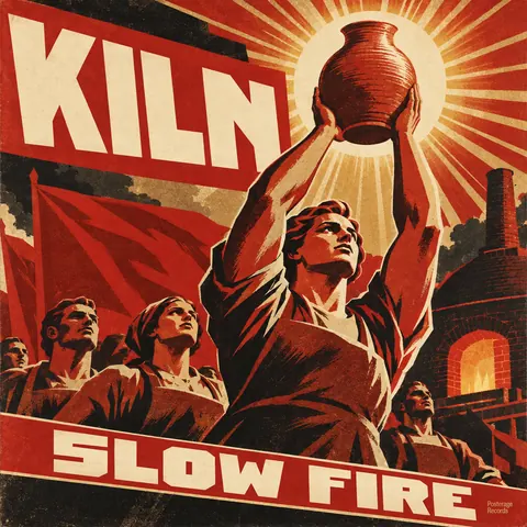Soviet Propaganda style album cover for a fictional album: Slow Fire