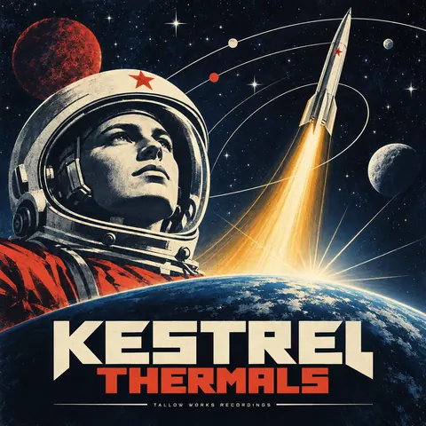 Soviet Space Programme style album cover for a fictional album: Thermals