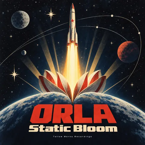 Soviet Space Programme style album cover for a fictional single: Static Bloom