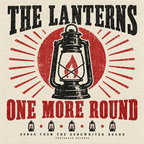Stamp / Letterpress (Modernised) style album cover for a fictional album: One More Round