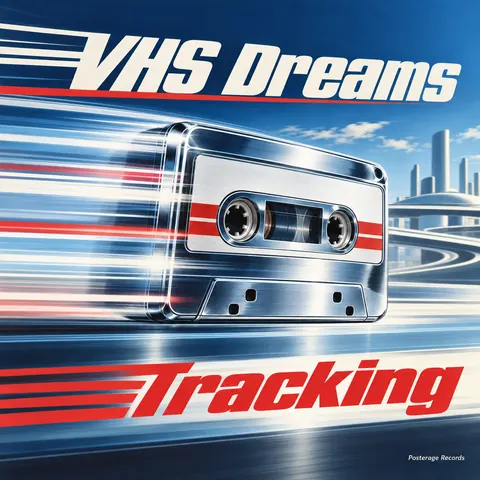 Streamline Moderne style album cover for a fictional album: Tracking