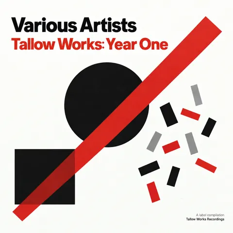 Suprematism style album cover for a fictional album: Tallow Works: Year One