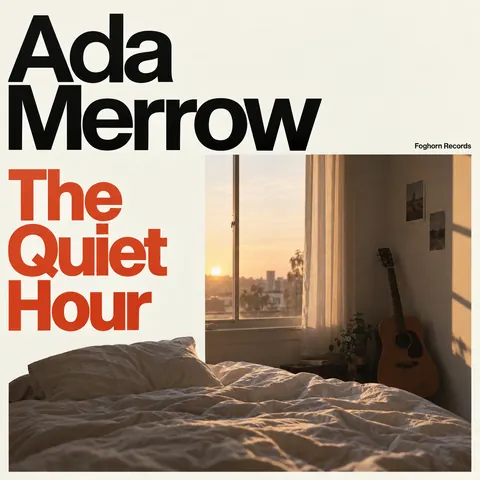 Swiss typography style album cover for a fictional album: The Quiet Hour