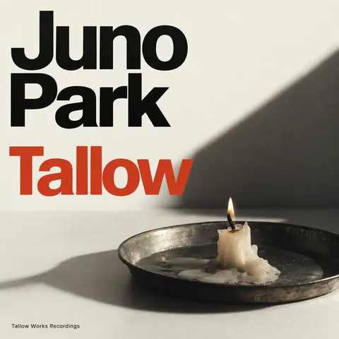 Swiss typography style album cover for a fictional album: Tallow