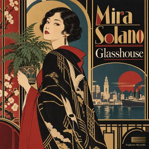 Taisho Modern / Japanese 1920s style album cover for a fictional album: Glasshouse