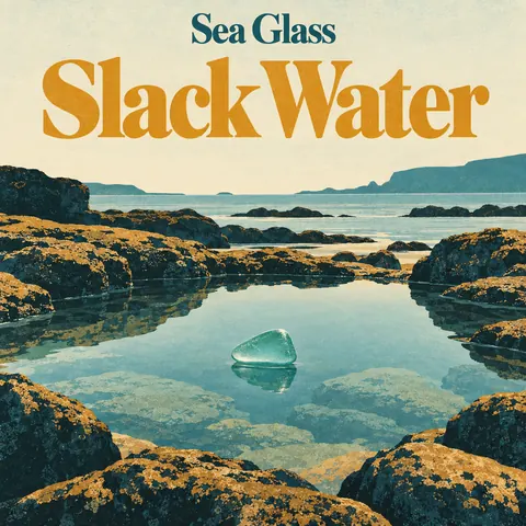 Vintage travel style album cover for a fictional single: Slack Water