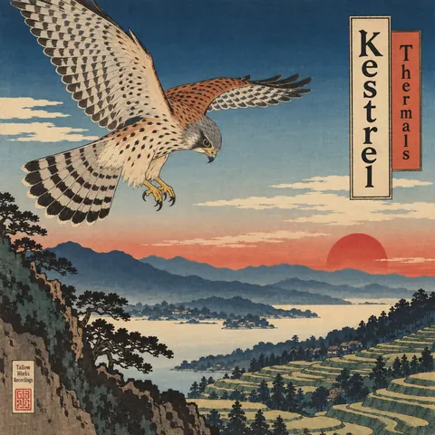 Ukiyo-e / Japanese Woodblock style album cover for a fictional album: Thermals