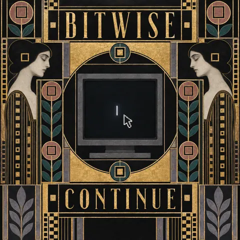 Vienna Secession style album cover for a fictional single: Continue