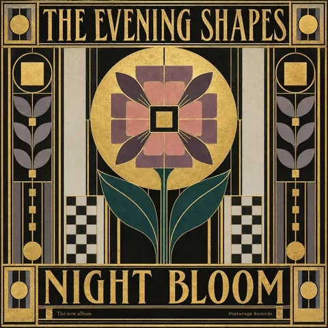 Vienna Secession style album cover for a fictional album: Night Bloom