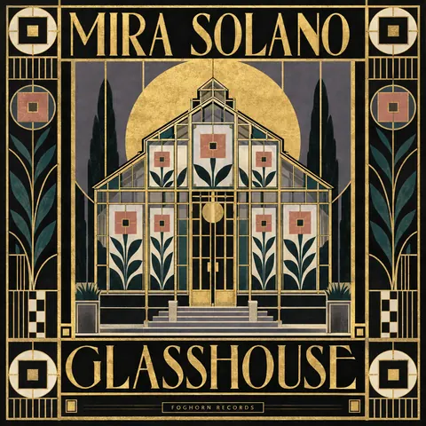 Vienna Secession style album cover for a fictional album: Glasshouse
