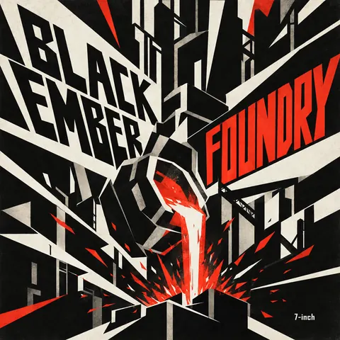 Vorticism style album cover for a fictional single: Foundry