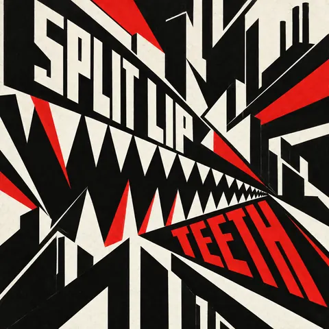 Vorticism style album cover for a fictional album: Teeth