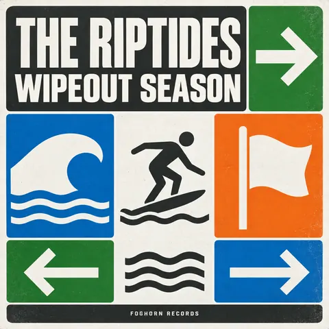 Wayfinding / Signage style album cover for a fictional album: Wipeout Season