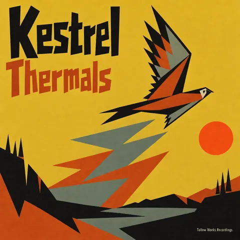 Zagreb School Animation style album cover for a fictional album: Thermals