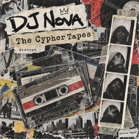 Zine Cut-and-Paste style album cover for a fictional album: The Cypher Tapes