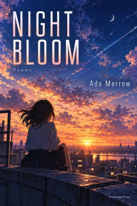 Anime style book cover for a fictional fiction: Night Bloom